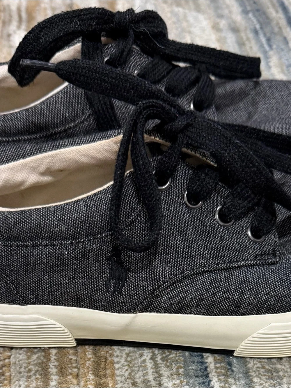 Polo by Ralph Lauren Dark Gray Canvas Lace-Up Sneakers